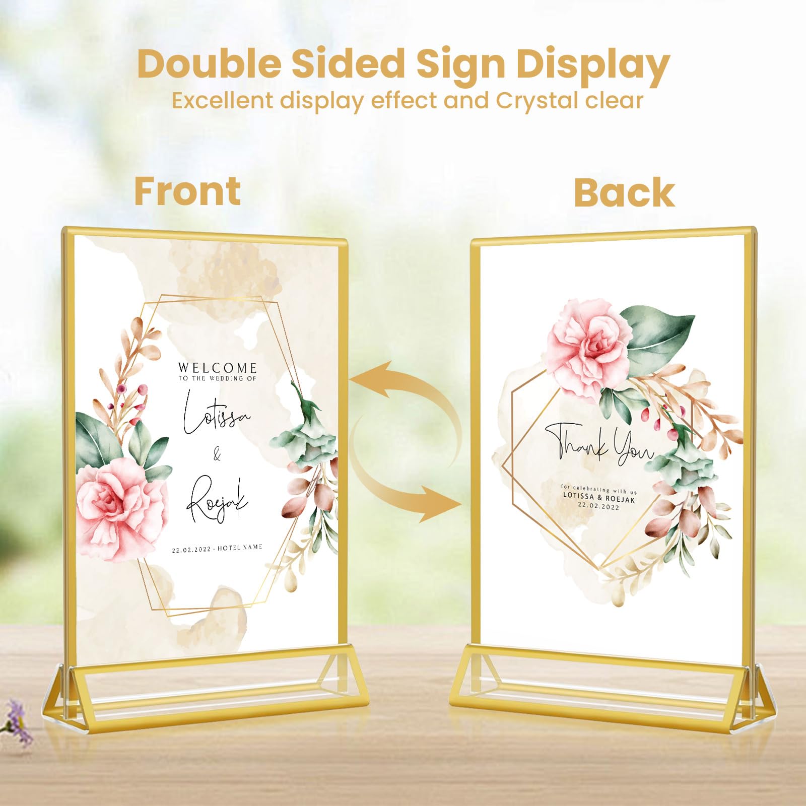 ゴールドサインホルダー 12パック 5x7 12Pack 237K865 Amazon.com: 5x7 Gold Acrylic Sign Holder, 12 Pack Wedding Table
